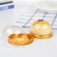 50pc Clear Plastic Gold Mini Cake Dome