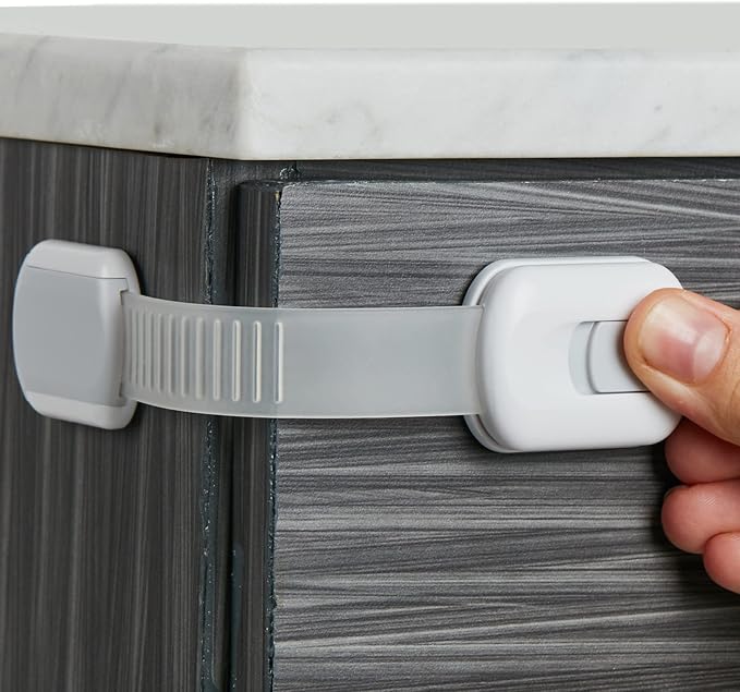 Mhome 10 Pack Child Safety Cabinet Locks, No Drill Adjustable Straps with 3M Adhesive