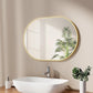 MHome Oval Bathroom Wall Mirror with Brushed Gold Frame