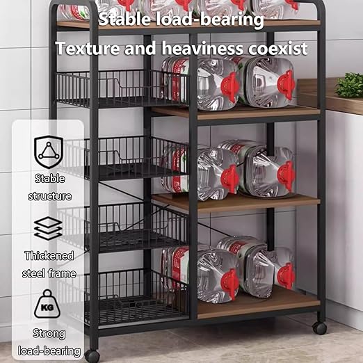 Large Capacity Kitchen Retail Basket Rack-White