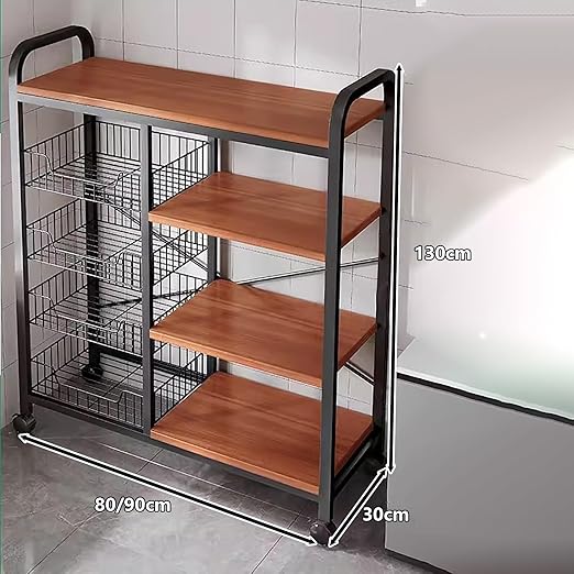 Large Capacity Kitchen Retail Basket Rack-White