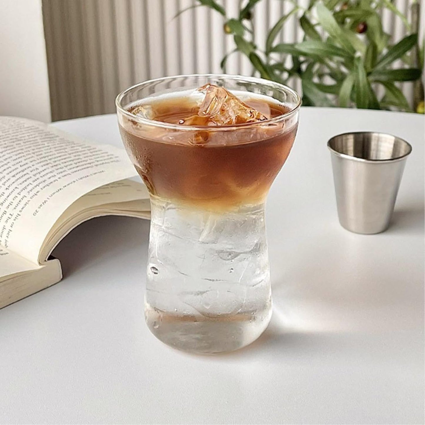 MHome Set of 2 Iced Coffee Glasses – 400ml Clear Drinking Glasses