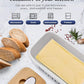 MHome Ceramic Butter Dish with Bamboo Lid and Stainless Steel Knife
