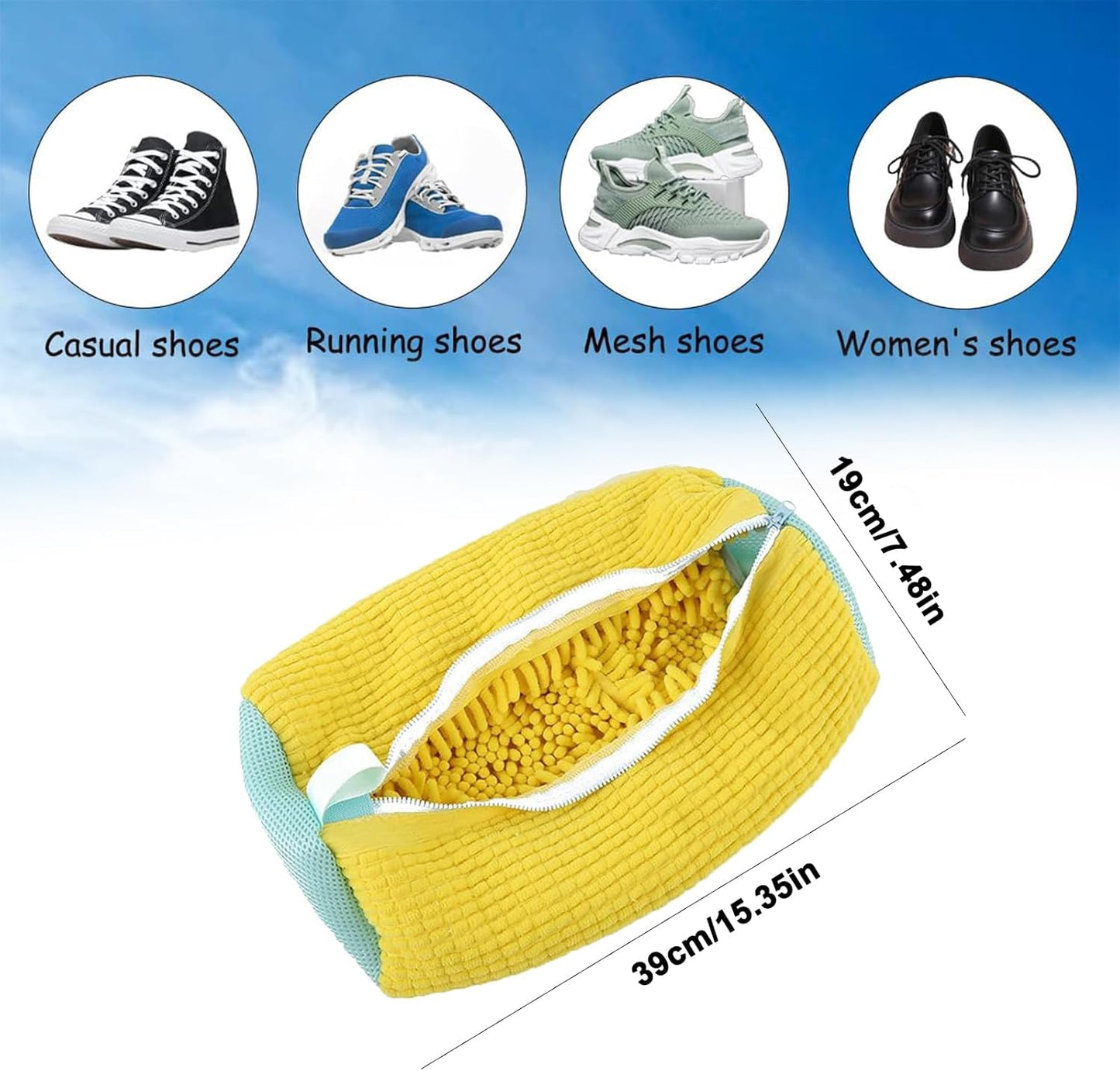 MHome Reusable Shoe Washing Machine Bag – 360° Cleaning, Safe for Washer & Dryer