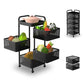 MHome 4-Tier Square Storage Rack With Wheels – Carbon Steel