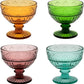 4Pc Vintage Pressed Pattern Glass Dessert Bowls