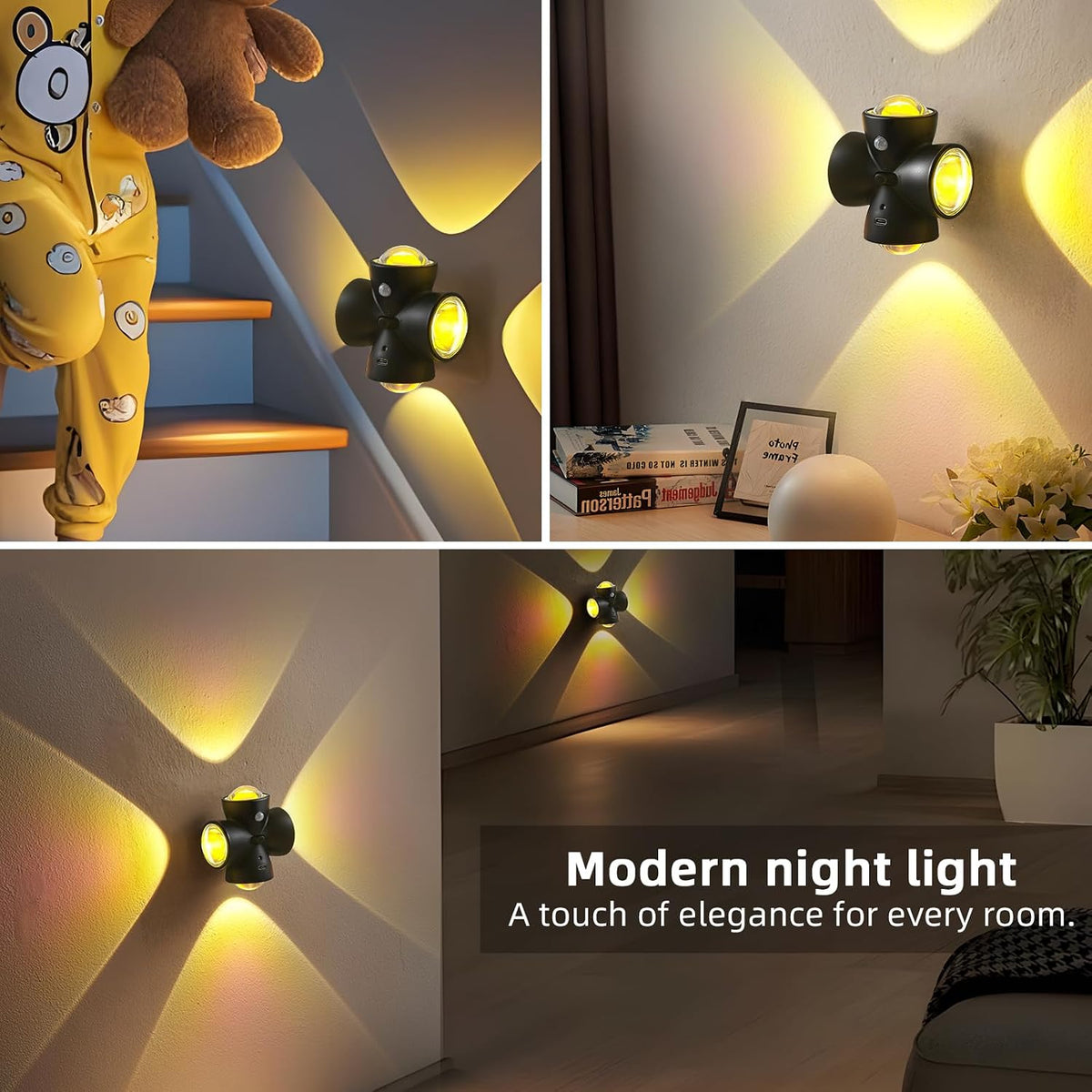 MHome Rechargeable Magnetic Motion Sensor Wall Light, Type-C, 3 Modes