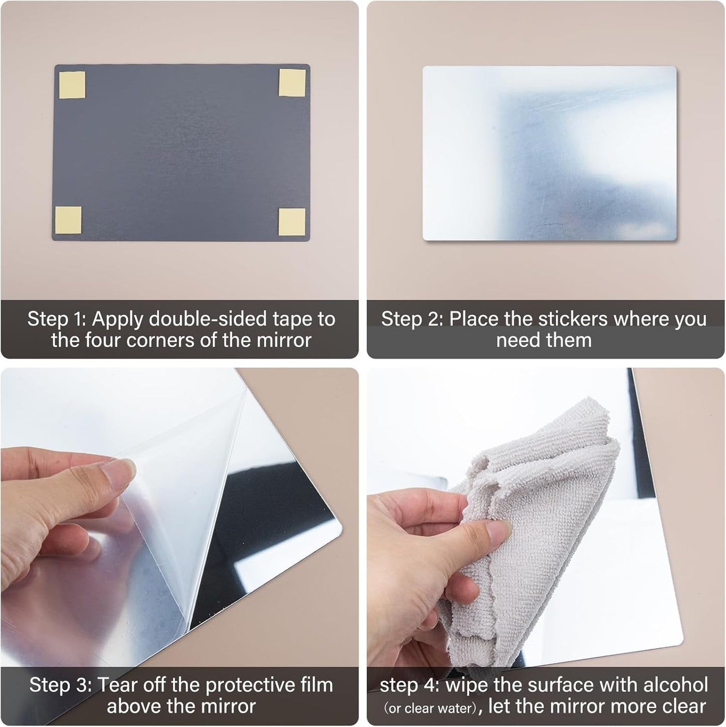 60x40cm Acrylic Mirror – Flexible, Frameless & High-Clear Mirror Sheet, 2mm Thick