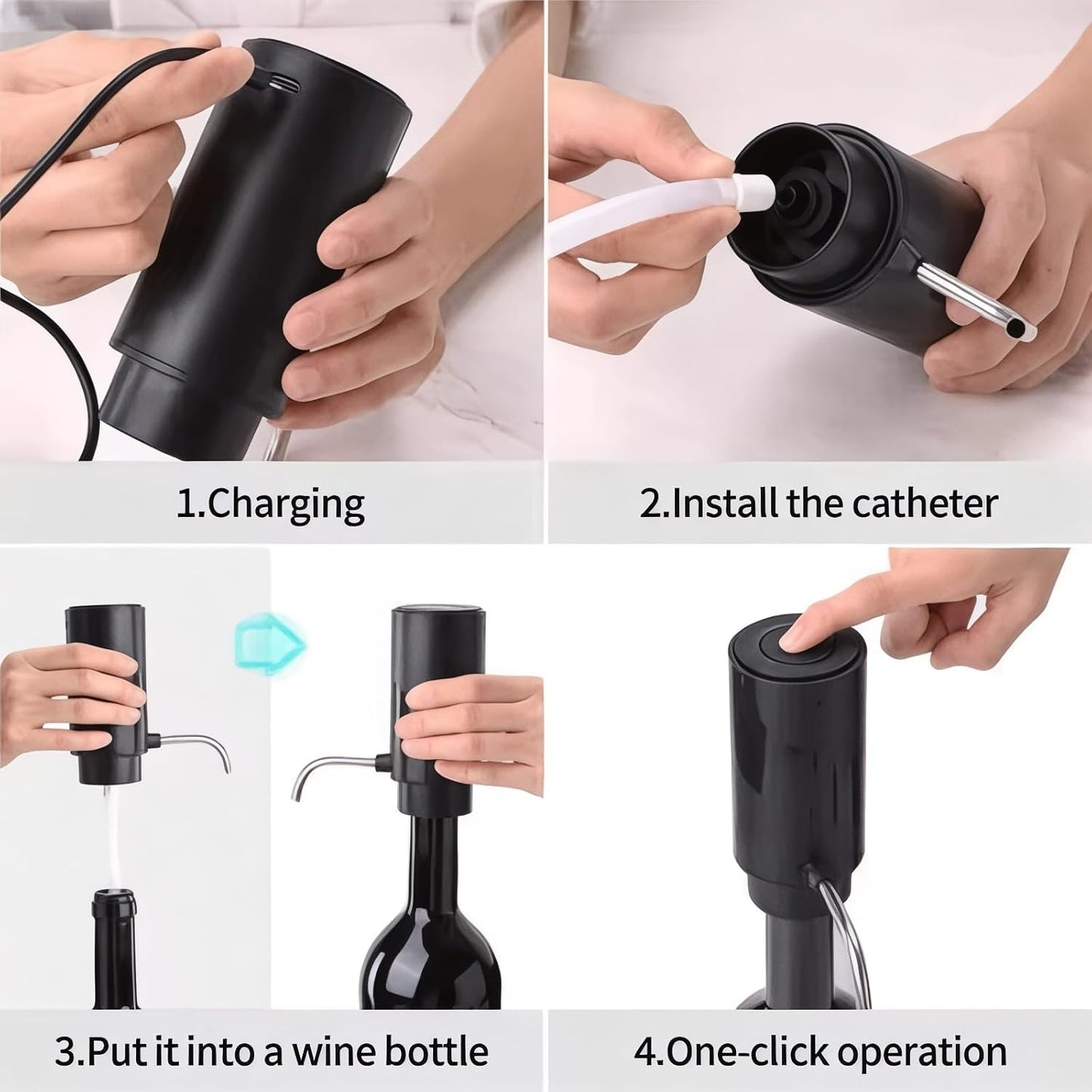 Electric Wine Aerator & Dispenser – Rechargeable Wine Pourer