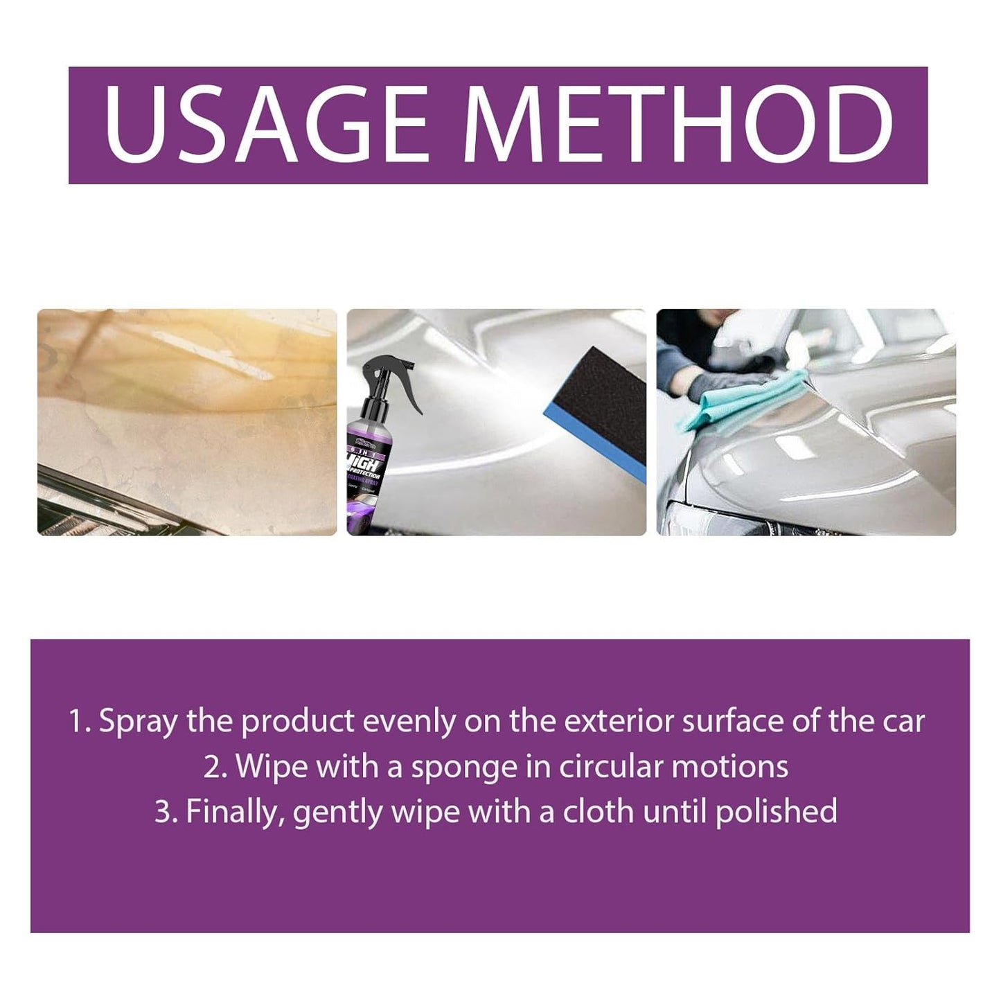 6-in-1 High Protection Car Coating Spray – Cleans, Polishes & Protects All Surfaces Effortlessly