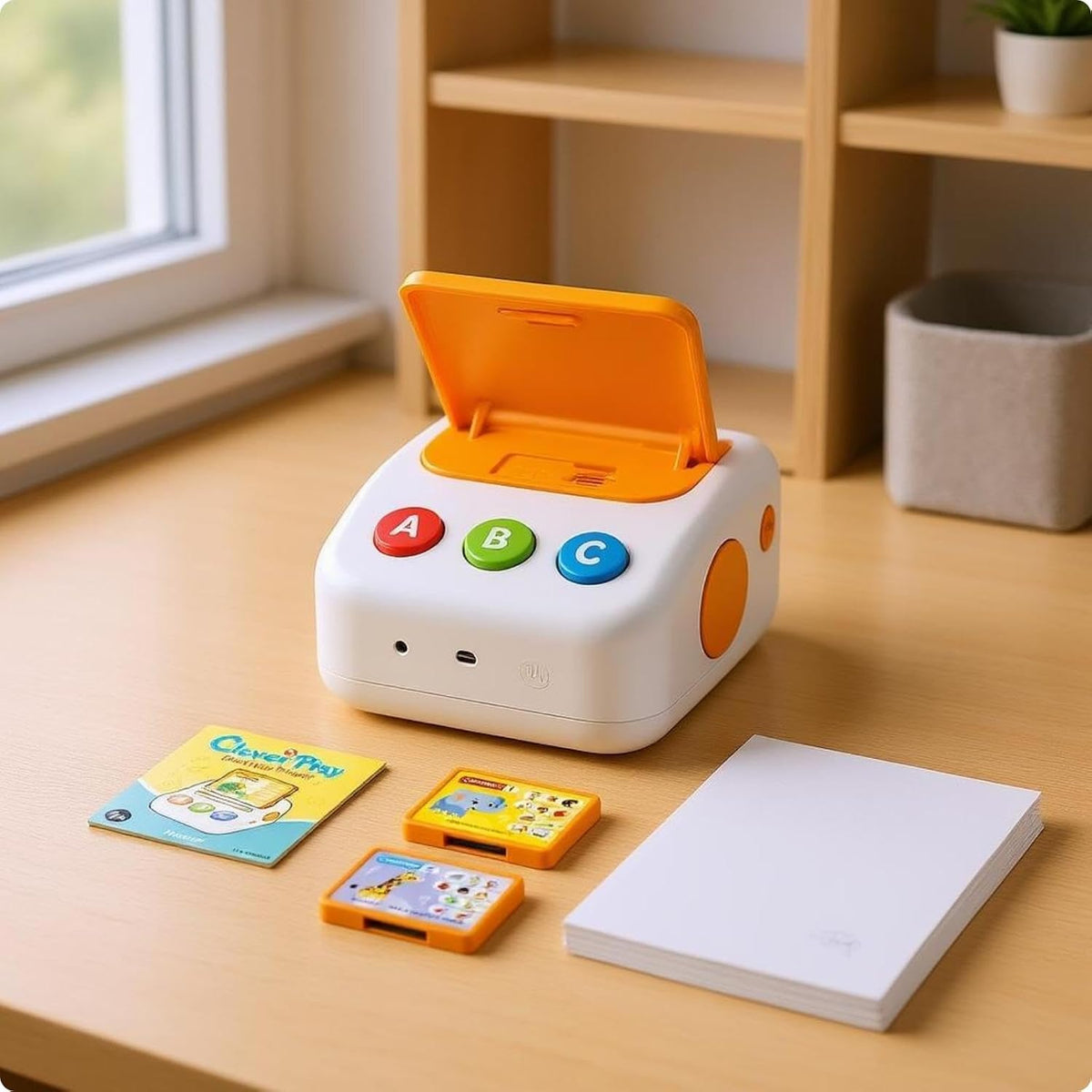 Clever Play Card Reader Learning Toy with A/B/C Quiz Buttons, Ages 3+