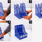 File Organiser Holder / Magazine File Holder – 3 & 4 Compartment Plastic Desk Organiser