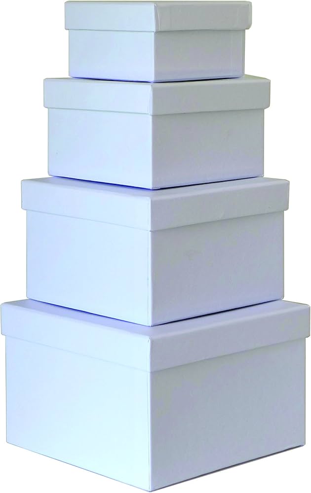 4pc Set Square Nesting Gift Boxes with Lids