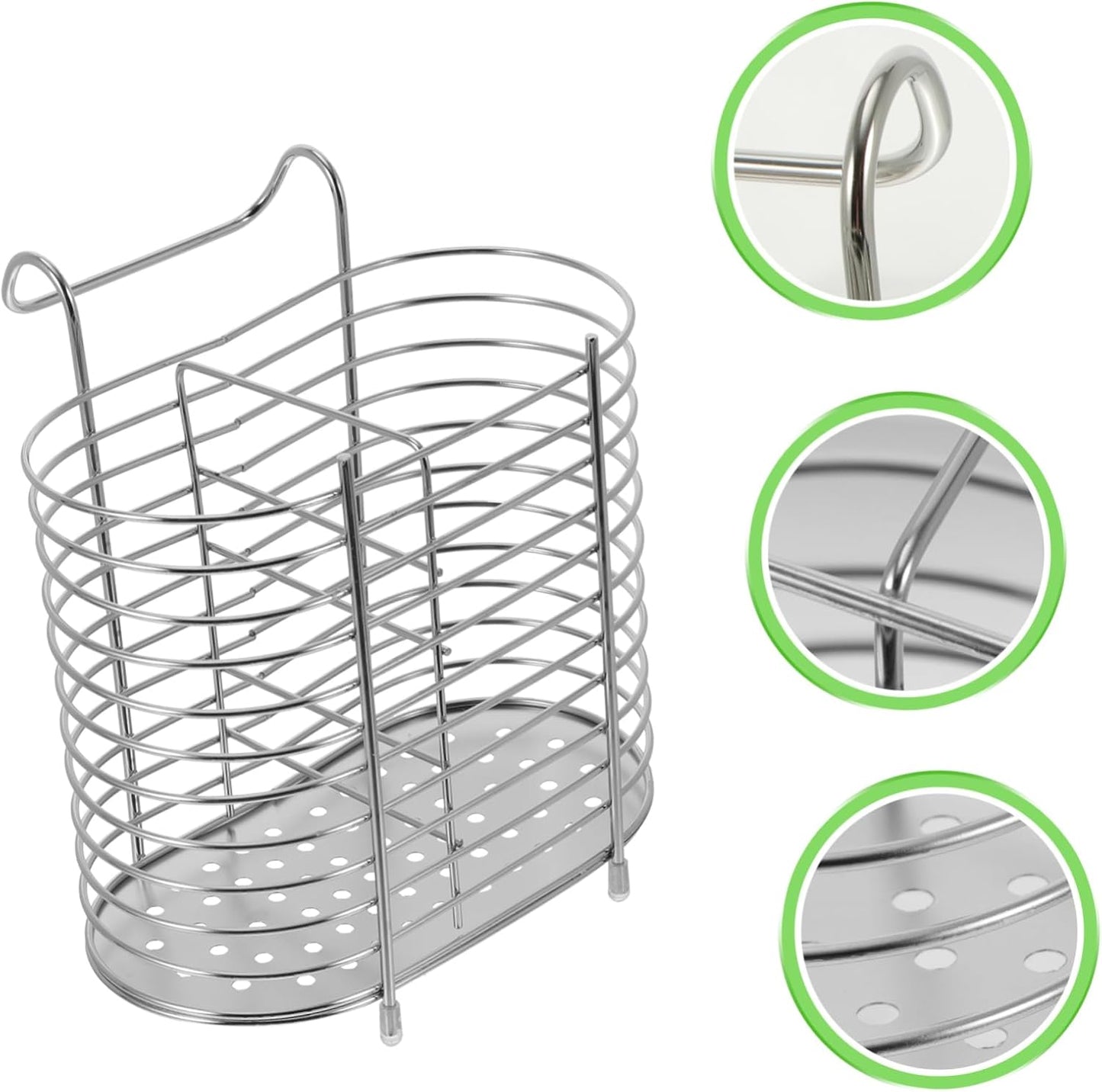 MHome Stainless Steel Utensil Rack Drainer Basket Holder