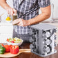 Stainless Steel 360 Rotatable Spice Rack & 12 Jars With Lids and Labels