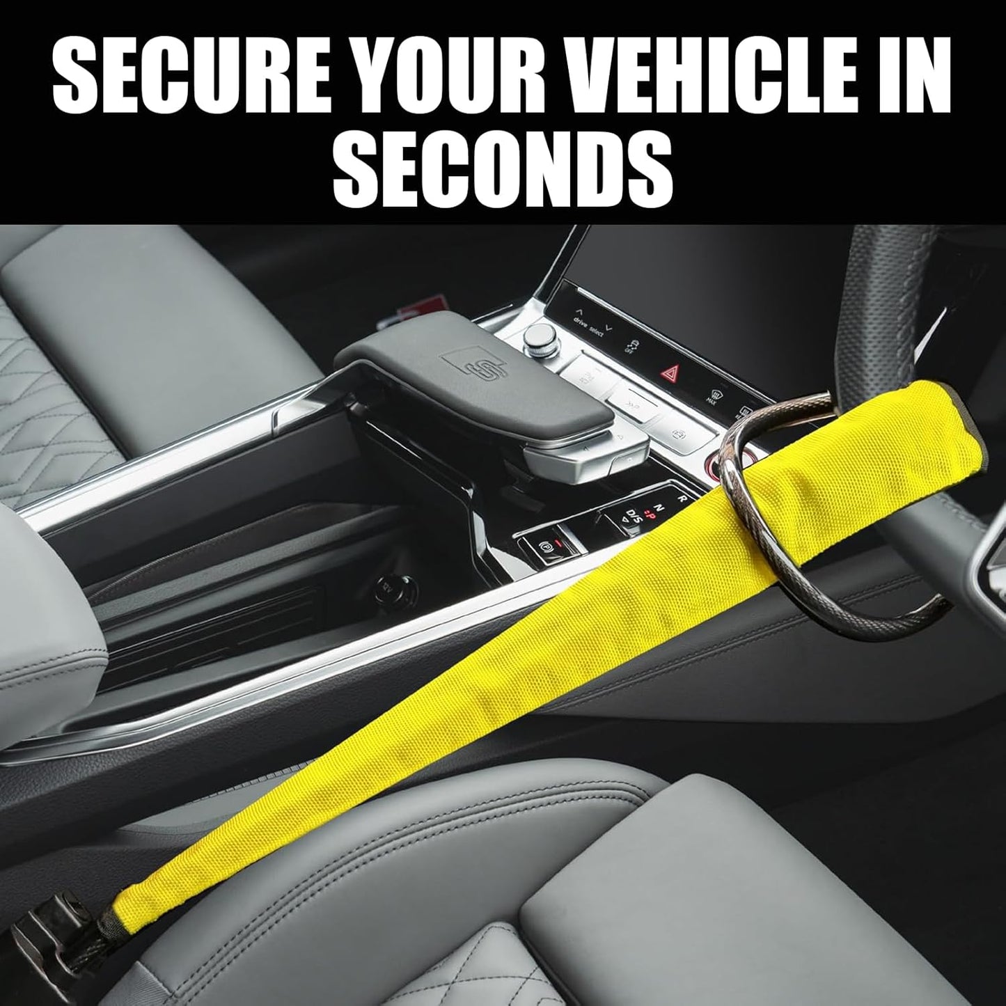 Steering Wheel & Seat Belt Anti-Theft Car Lock