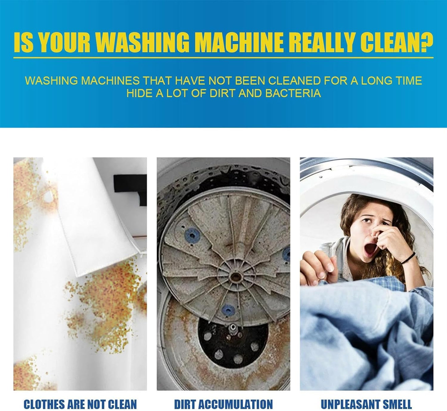 Cleaning Tablet Eliminate Odor, Deep Cleaning, Instant Clean for Front Load Washing Machine