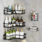 Mhome White 5-Piece Shower Organizer Set, No-Drill, Rustproof Corner Shelves