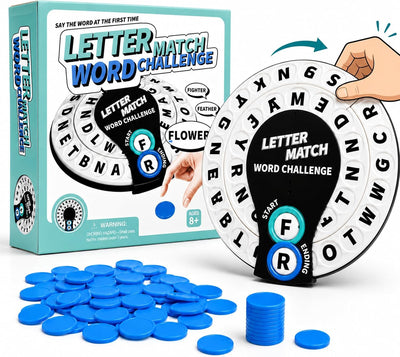 Spin and Shout Word Game, Fast-Paced Letter Wheel Party Game for 2 to 4 Players