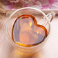 MHome Heart Shaped Double Wall Glass Coffee Mug 250ml Heat Resistant Cup