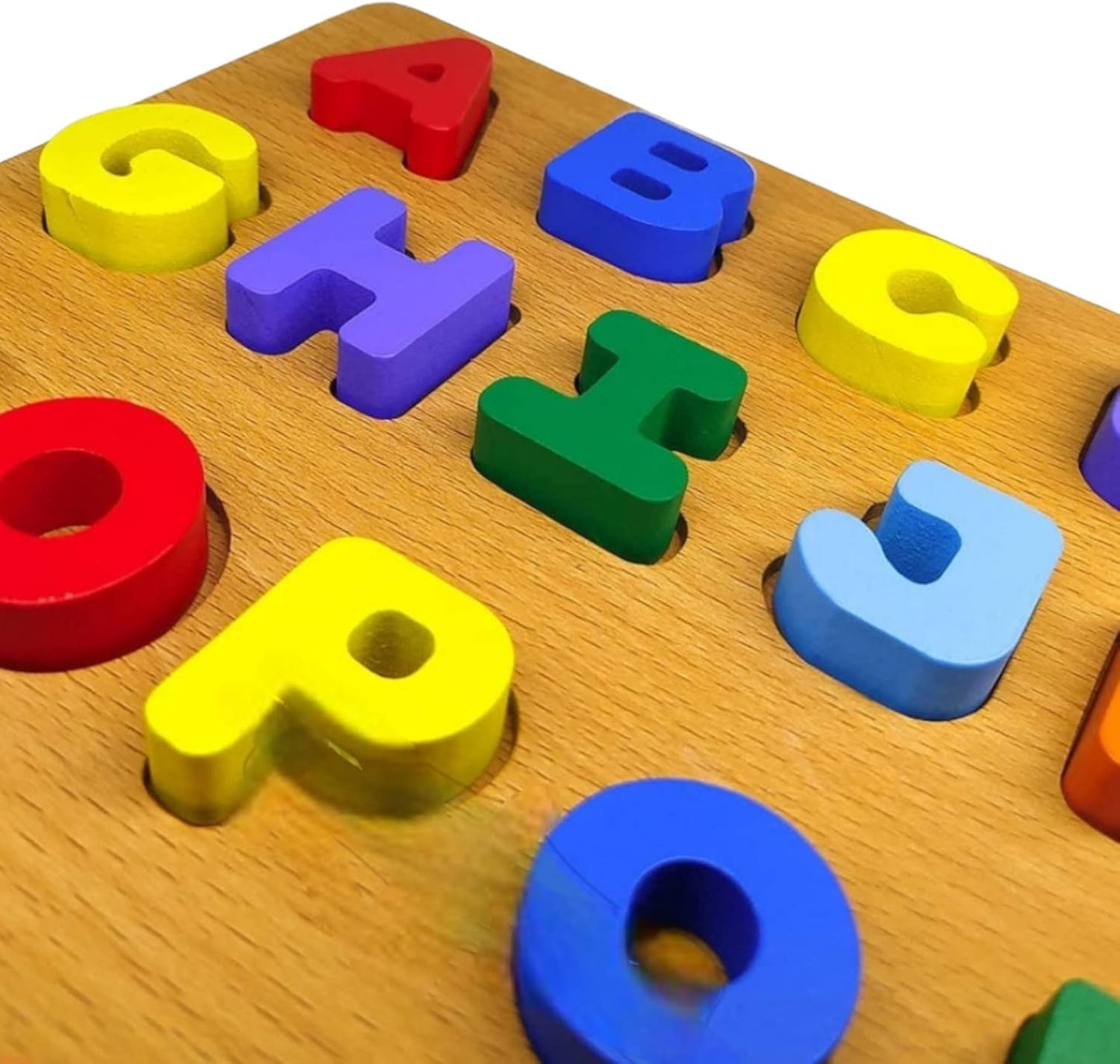Wooden Alphabet Puzzle Board – Colorful Learning Toy for Toddlers & Preschool Kids
