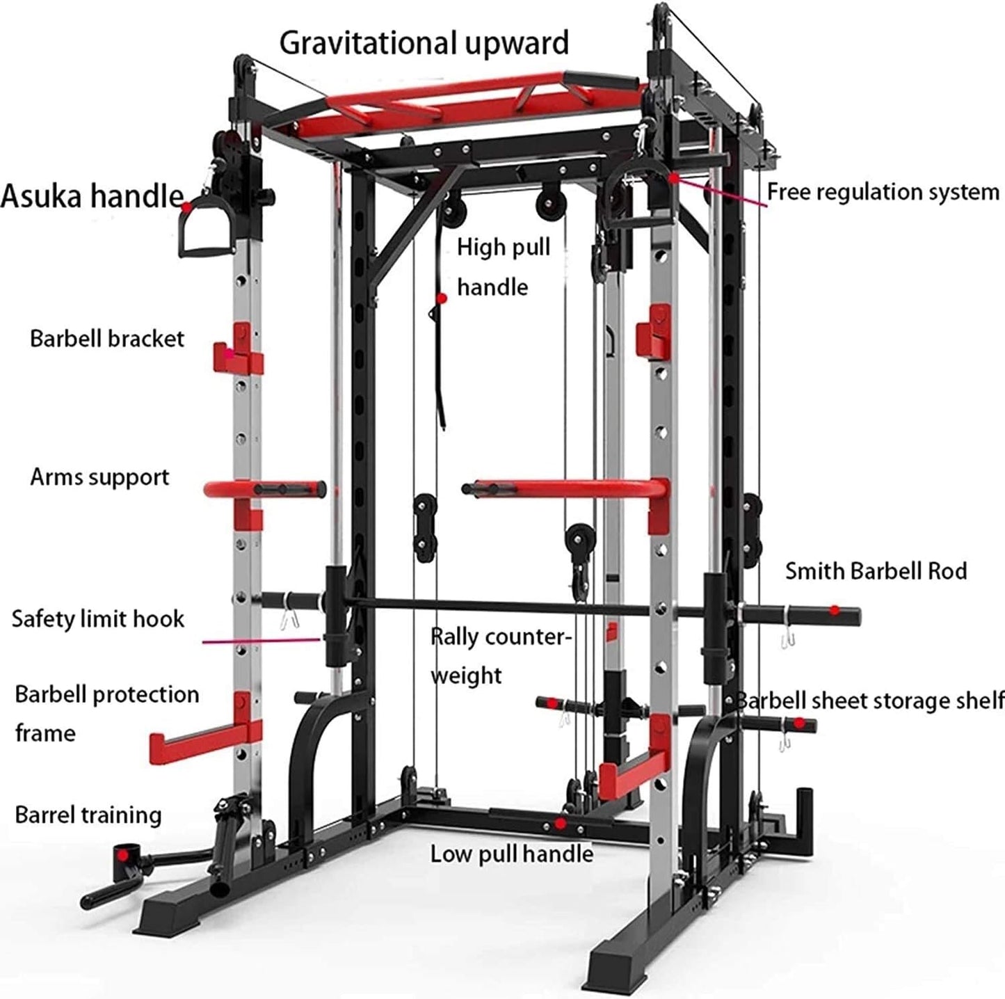 ST6804 Cross Fitness Home Gym Smith Machine – Multi-Functional Trainer for Full Body Strength Training