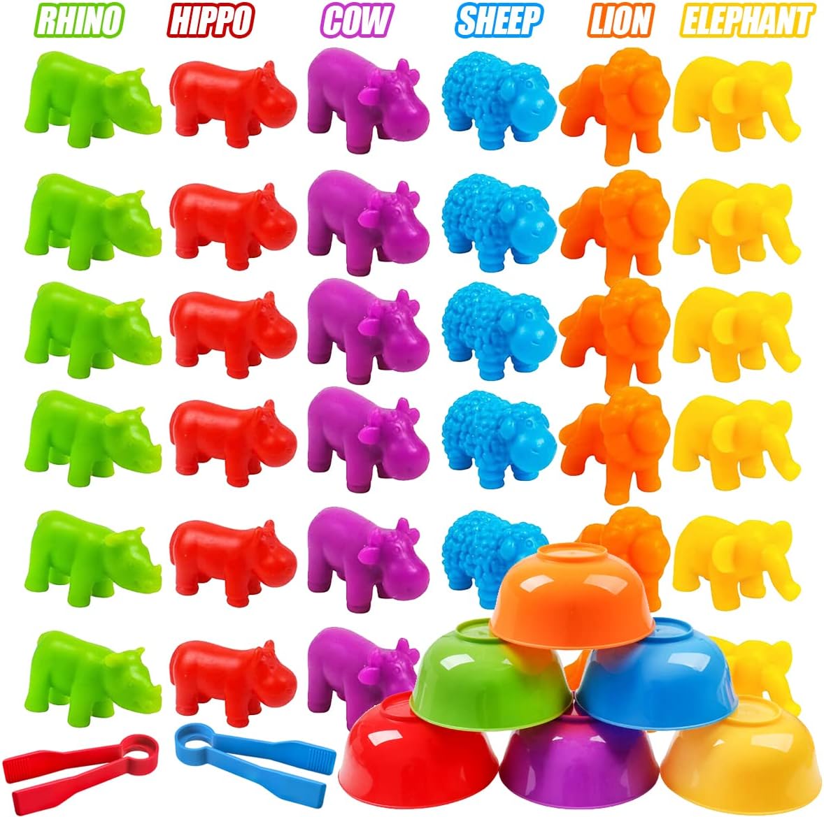 MKids 44-Piece Counting Animals Montessori Learning Toy Set