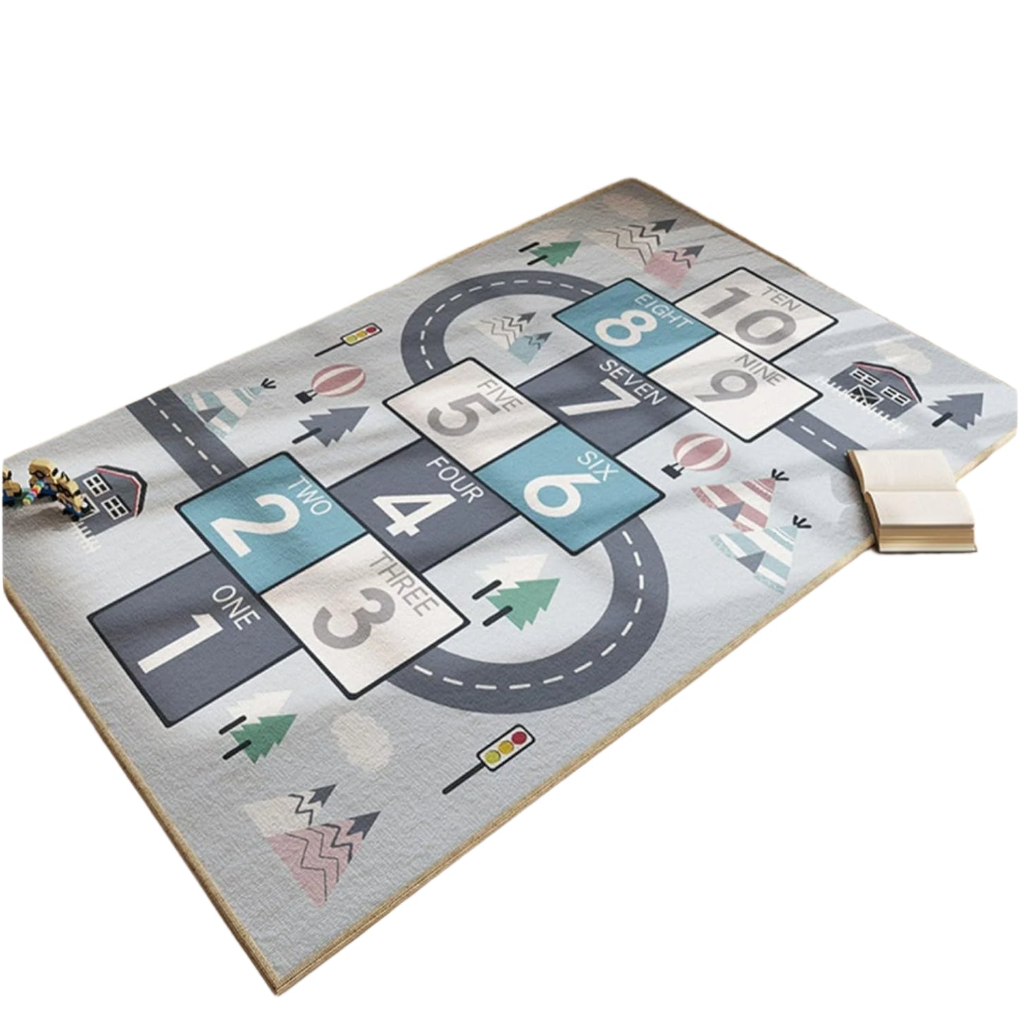 Children Playroom Rug Cartoon Track Traffic Map Carpets