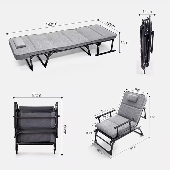 MFurn 3-in-1 Folding Recliner Chair Bed – Adjustable & Space-Saving