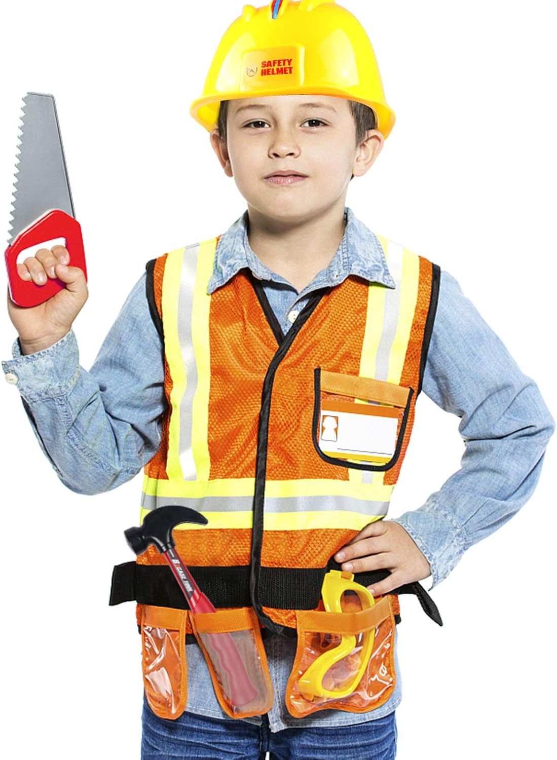 Tacobear Construction Worker Costume for Kids Engineering Role Play