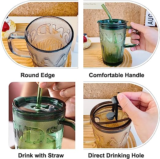 Tumbler Mug with Lid and Straw