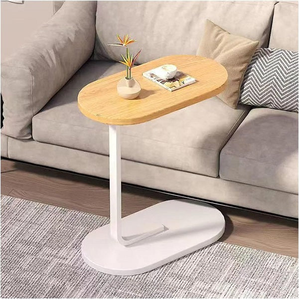 MFurn C-Shaped Side Table – Modern Narrow Coffee Table with Metal Frame for Small Spaces