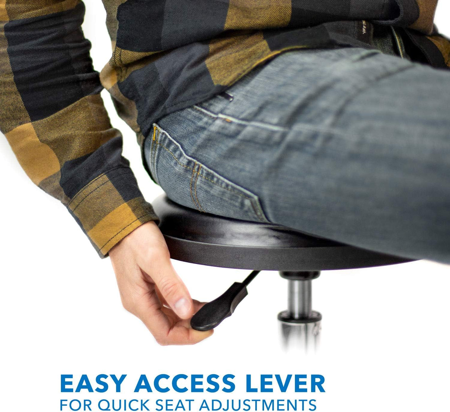 MFurn Adjustable Rolling Stool with Wheels