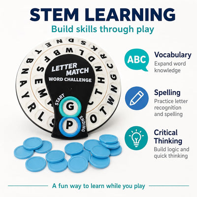 Spin and Shout Word Game, Fast-Paced Letter Wheel Party Game for 2 to 4 Players