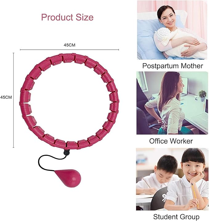 Pro-Sportz Smart Weighted Fitness Hula Hoop – Adjustable Auto-Spinning Waist Trainer