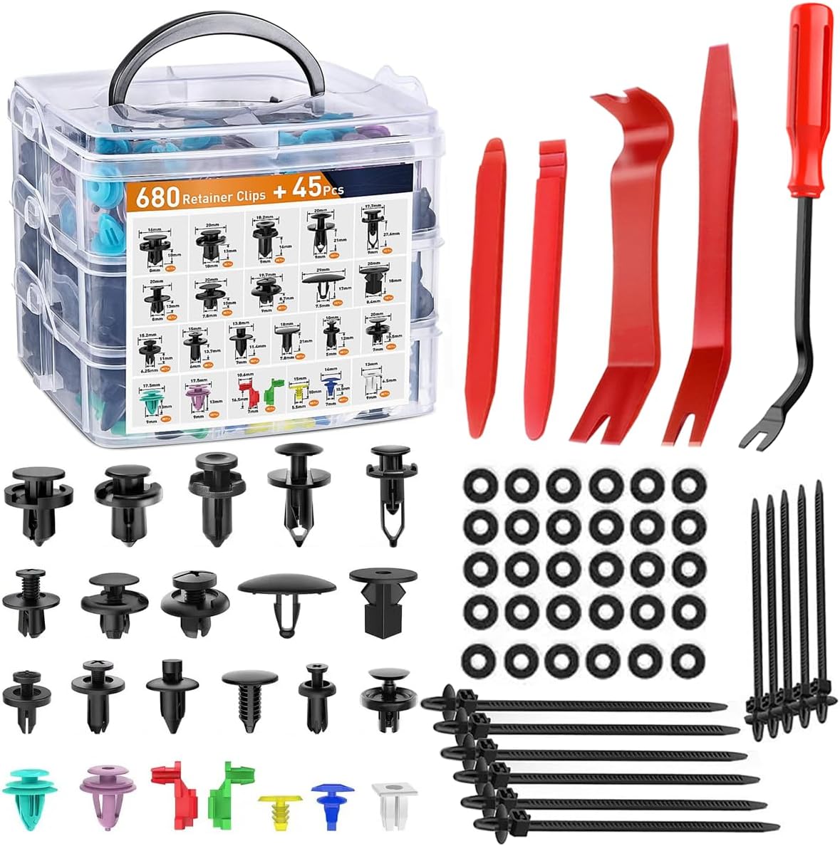 725Pcs Car Retainer Clip & Trim Removal Kit