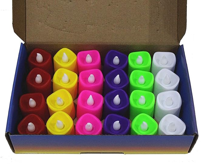 24PCs Plastic Flameless and Smokeless Battery Operated Candle