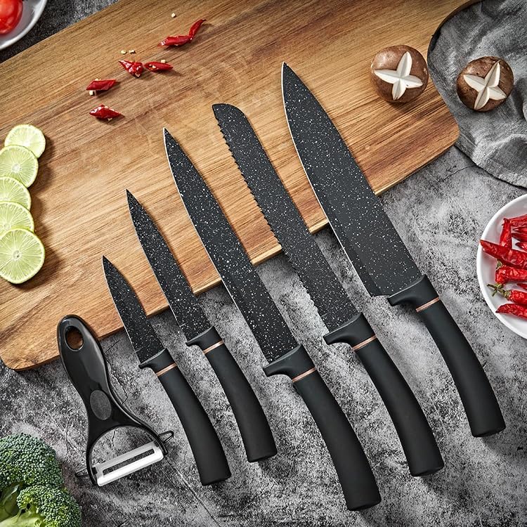 6-Piece Stainless Steel Knife Set With Holder – Chef to Paring