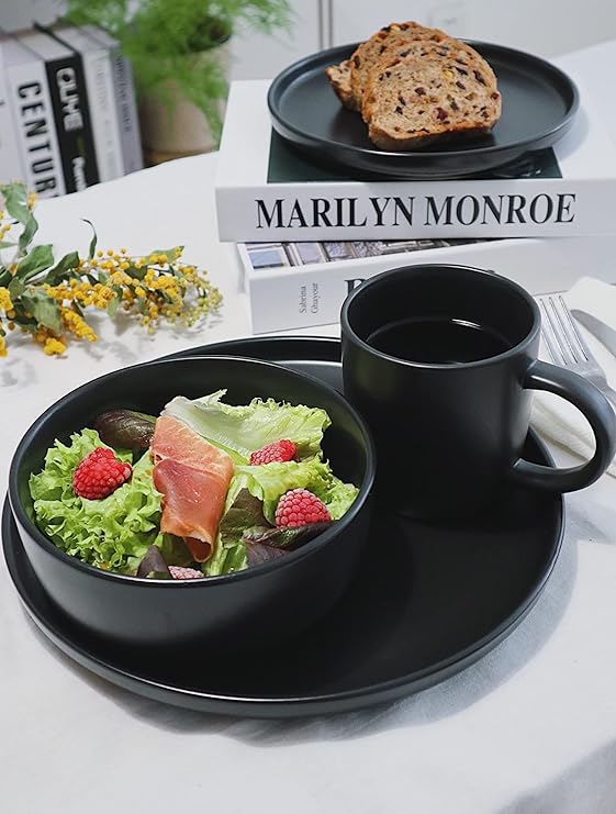 MHome 16-Piece Dinnerware Set – Microwave Safe Stoneware