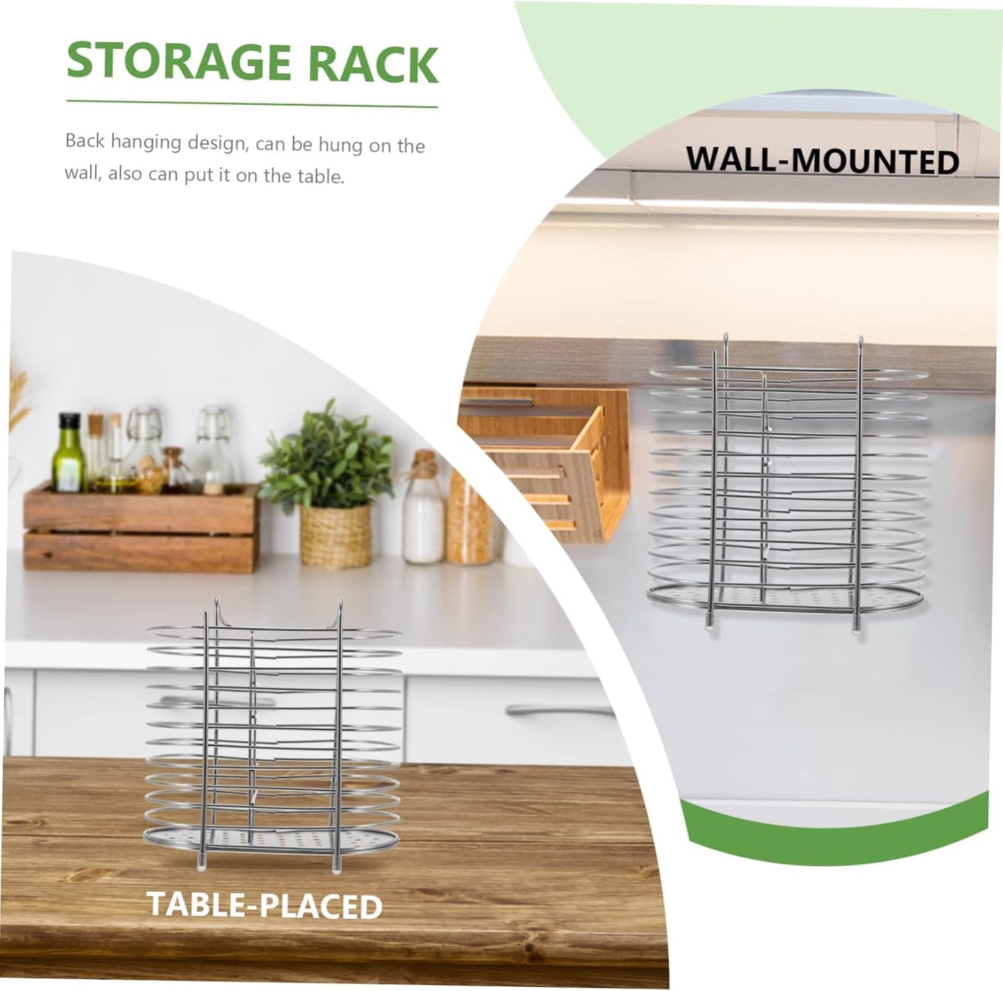 MHome Stainless Steel Utensil Rack Drainer Basket Holder