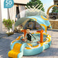 MHome Children’s Inflatable Pool Set with Sunshade – Large Foldable Family Splash Pool