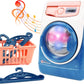 Kids Mini Simulation Washing Machine Toy - Battery Operated Laundry Play Set with Realistic Sounds & Lights