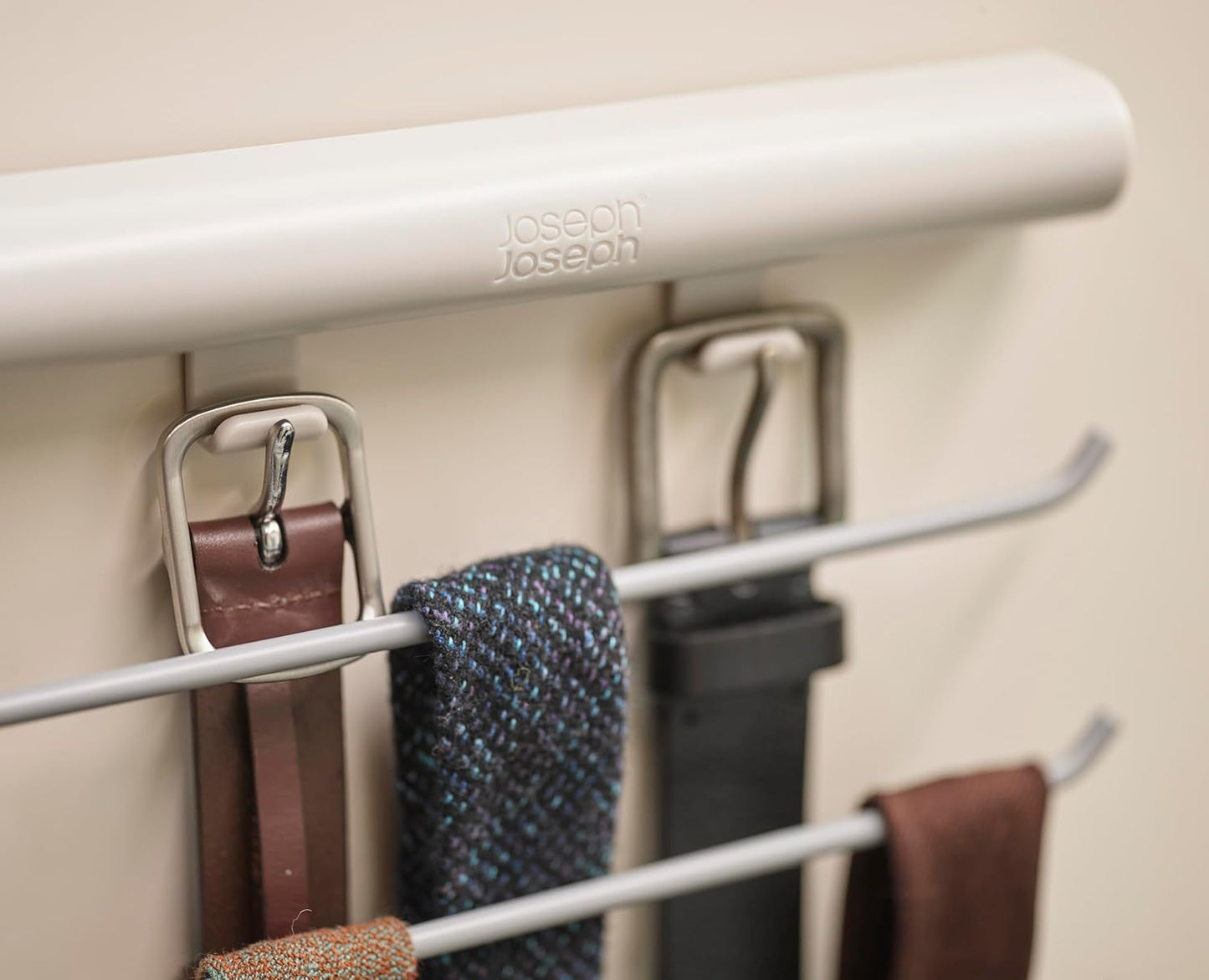 MHome Orderly Belt, Tie & Scarf Hanging Organizer – 4 Rack Wardrobe Accessory Storage