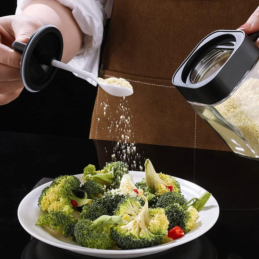 MHome 3-Piece Heat-Resistant Glass Spice Jar Set with Storage Box