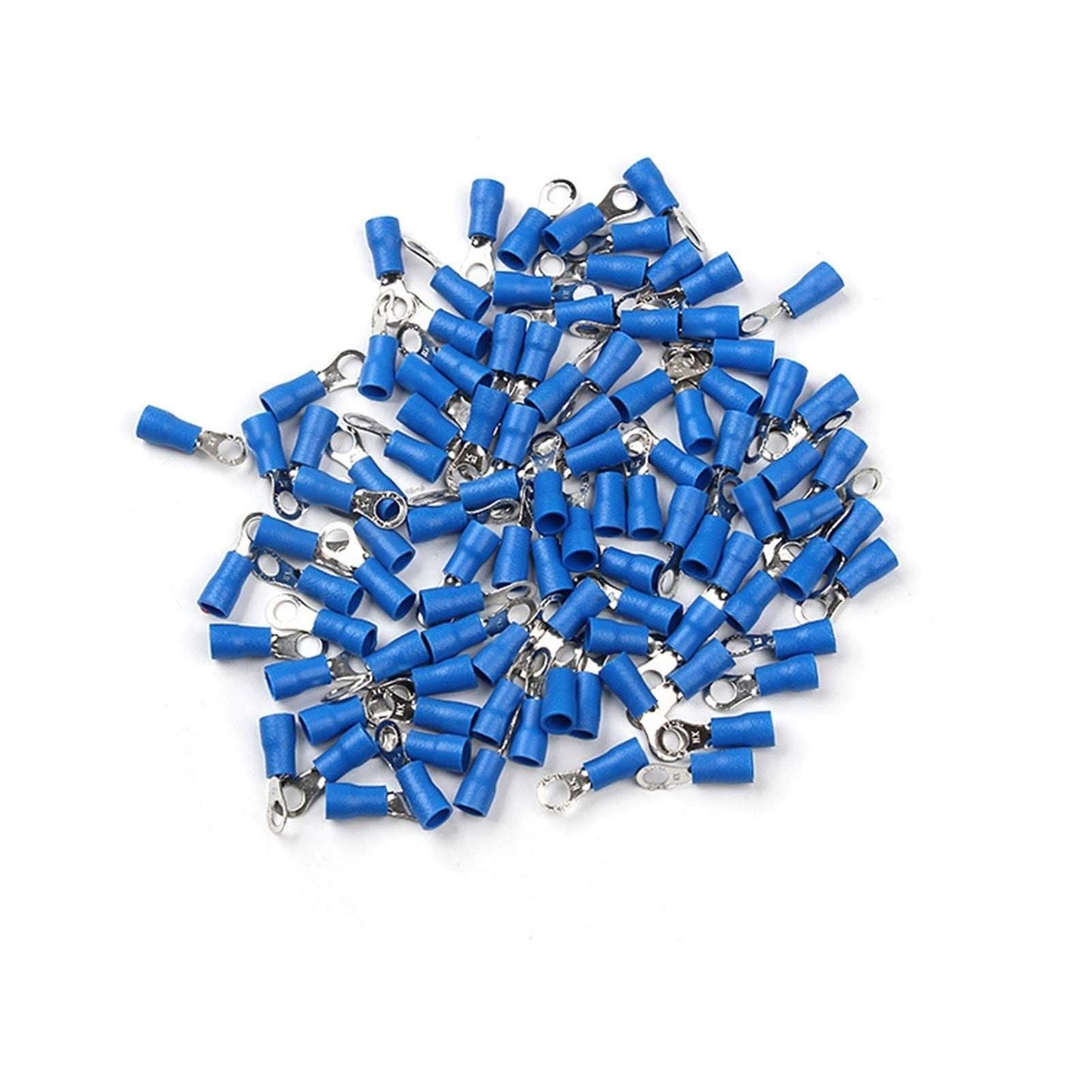 Blue PVC Insulating Sleeve Ring Terminals Cable Lug RV2-6