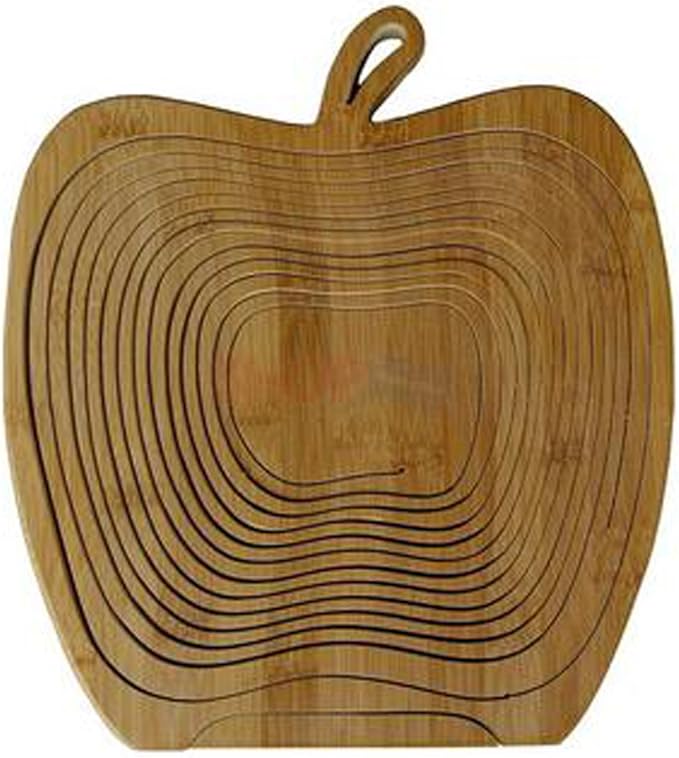 Apple Shape Foldable Wood Fruit Basket