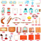 Dollhouse Girl Toys Houses with 2 Dolls Toy Figures,