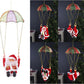 Flying Somersault Santa Claus Hanging Ornament, Musical Parachute Christmas Decoration