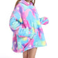 Huggle Kids Glow in the Dark Oversized Hoodie Blanket – Sherpa Fleece, One Size, Super Soft & Lightweight