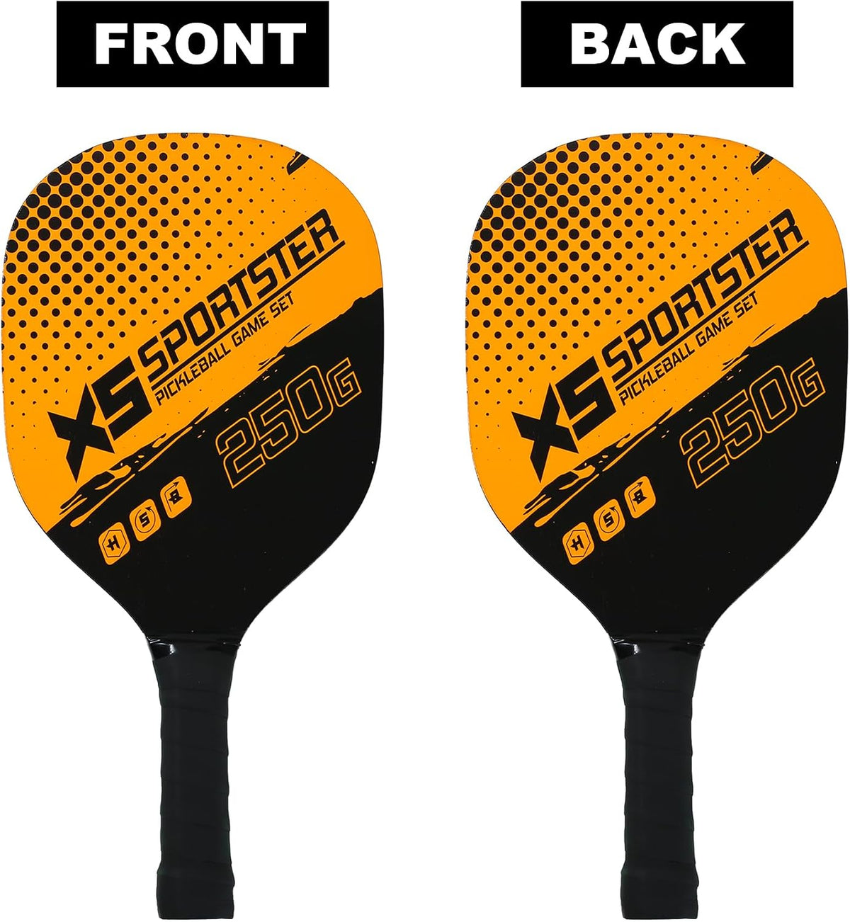 Pickle Ball Set, 2 Wooden Paddle Rackets with 4 Balls